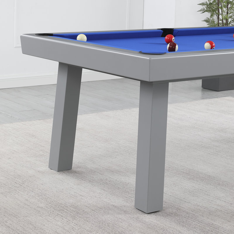 HomeSeason Oasis Outdoor/Indoor Slate Dining Pool Table w/ 2 Benches ...